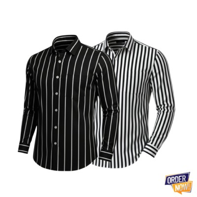 Full sleeve print shirt 2 pac combo