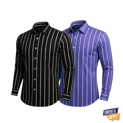 Full sleeve print shirt 2 pac combo