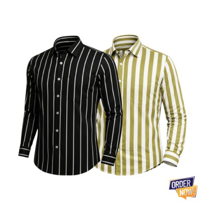 Full sleeve print shirt 2 pac combo